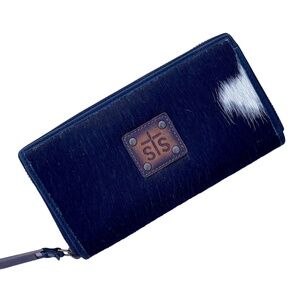 STS Ranchwear Black Wallet Sleek Design Zip-Around